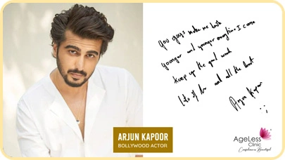 Celebrity testimonial for aesthetic treatment