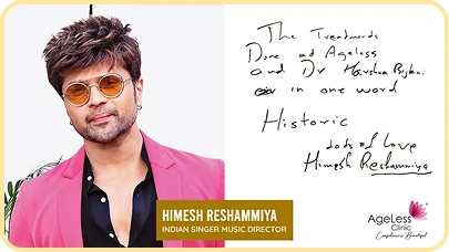 Celebrity testimonial for aesthetic treatment