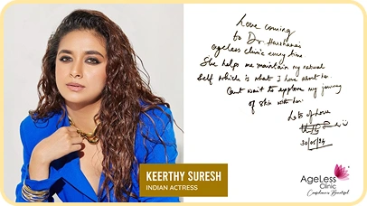 Celebrity testimonial for aesthetic treatment